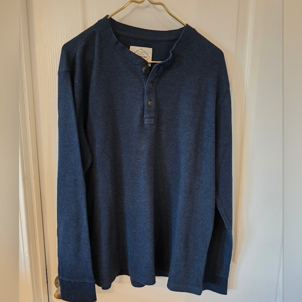 Men's Blue Henley Layering Shirt St. Johns Bay